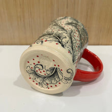 Load image into Gallery viewer, Red, Black and White Pottery Mug 2
