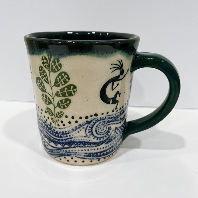 kokopelli pottery mug