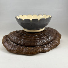 Load image into Gallery viewer, Green Flower Snack Pottery Bowl Side View
