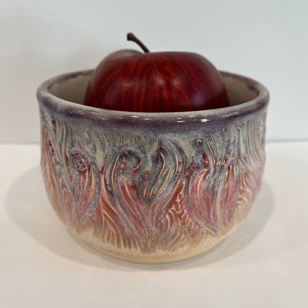 Carved pottery bowl