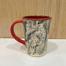 Load image into Gallery viewer, Red, Black and White Pottery Mug 2
