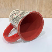 Load image into Gallery viewer, Red, Black and White Pottery Mug 2
