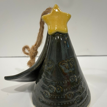 Load image into Gallery viewer, Ceramic bell with star on top against a white background
