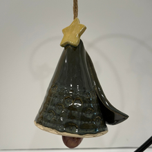 Load image into Gallery viewer, Ceramic bell with star on top against a white background
