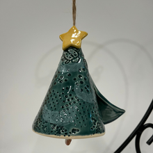 Load image into Gallery viewer, Ceramic Christmas tree ornament with star on top 
