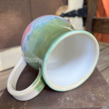Load image into Gallery viewer, Colorful mug with a white interior on a wooden surface
