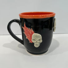 Load image into Gallery viewer, Skull and Flames Pottery Mug
