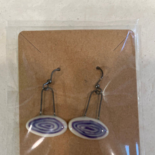 Purple Swirl Handmade Clay Earrings