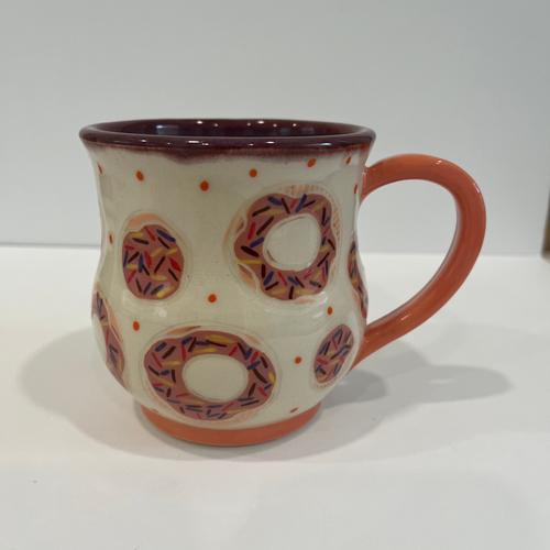 Sprinkle Donut Pottery Mug