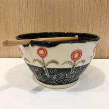 Load image into Gallery viewer, Poppy Noodle Pottery Bowl With Chopsticks
